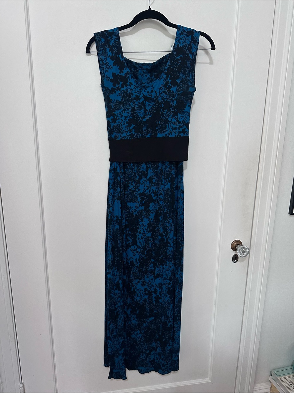 Mission Praxis blue/black floral 2-piece strapless maxi dress & layering tank -S